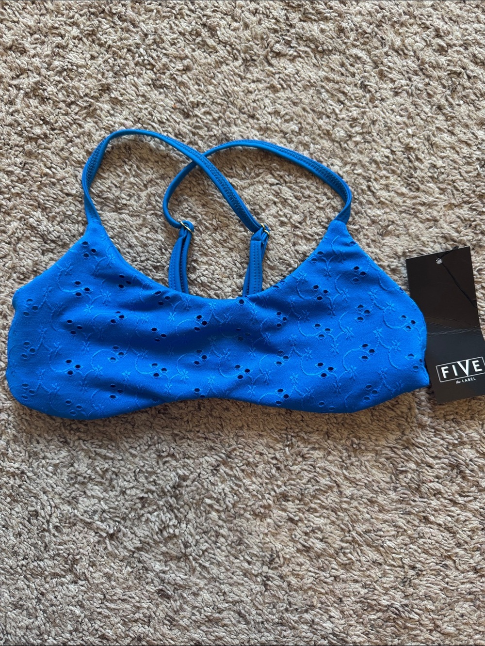 Five NWT Dolce Eyelet Bralette- Royal Coast